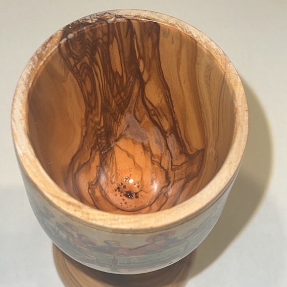 The Last Supper Jerusalem Olive Wood Wine Goblet - Picture 3 of 4